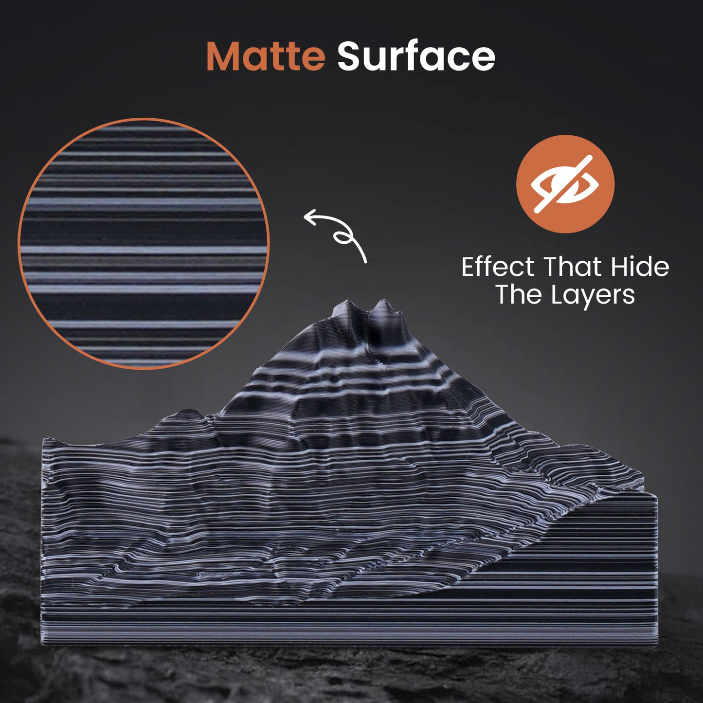 Eryone Hyper Speed Rock Matte PLA | Zebra Stone