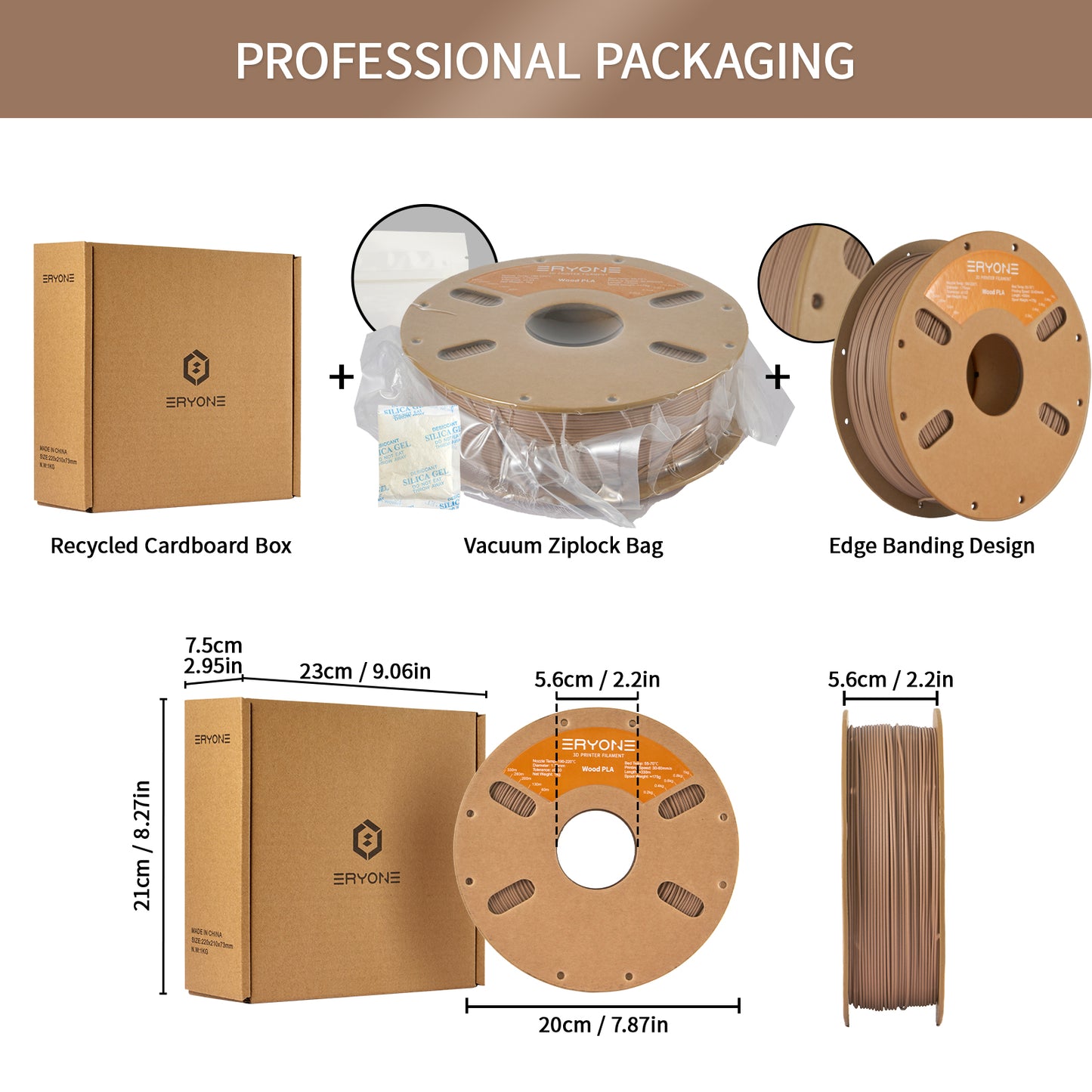 Eryone Wood PLA | Deep-Wood