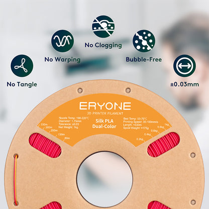 Eryone Dual Color Silk PLA | Red & Gold