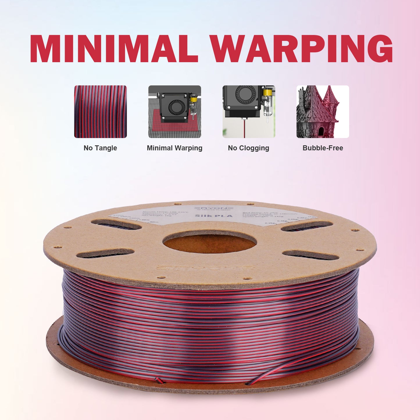 Eryone Dual Color Silk PLA  | Black & Red