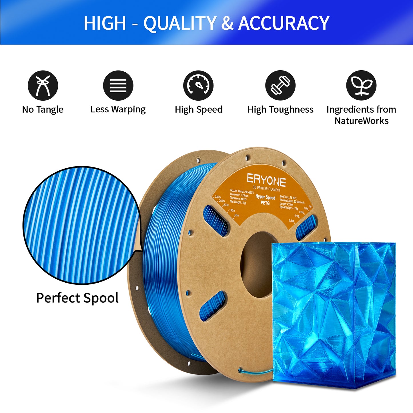 Eryone High Speed PETG | Transparent Blue