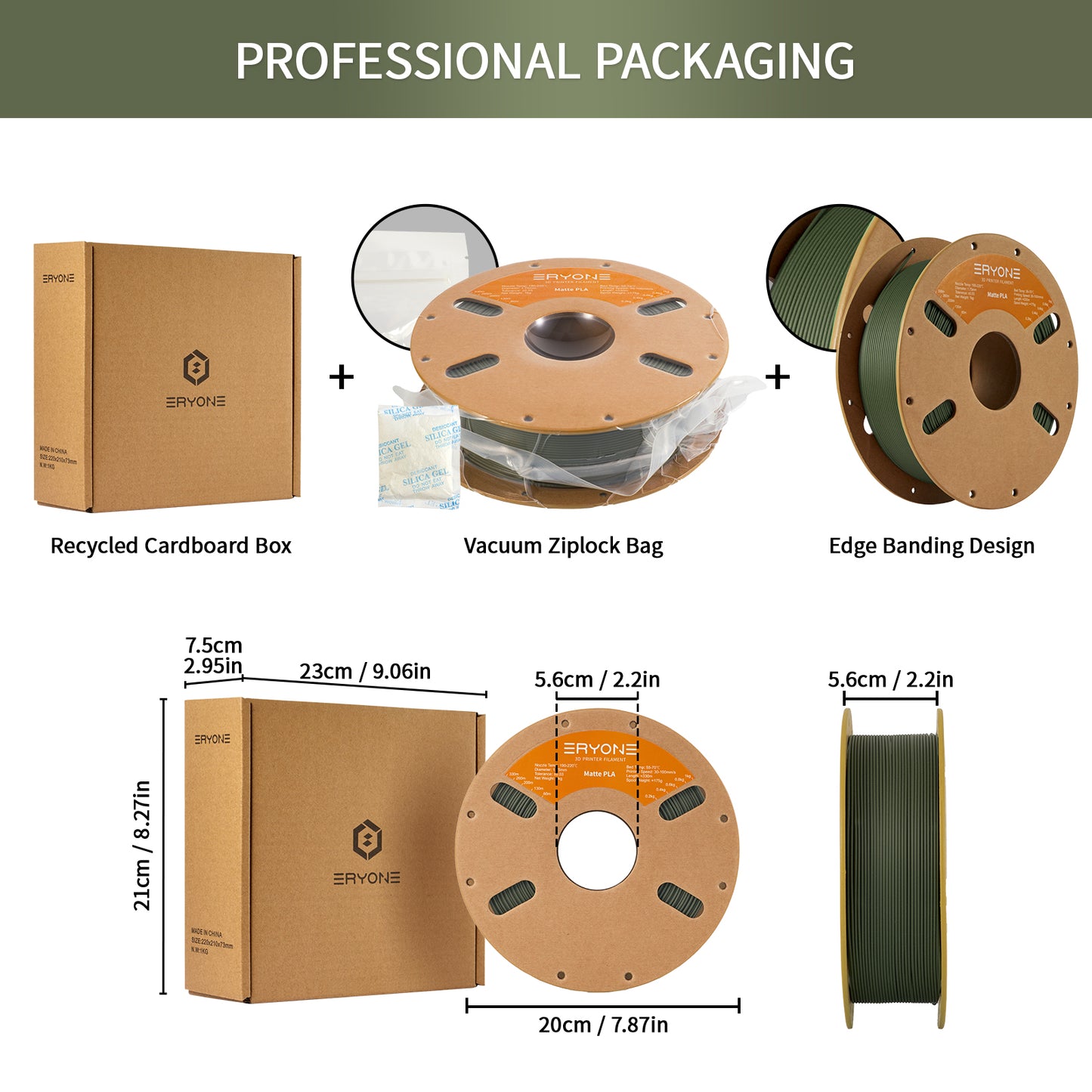 Eryone Matte PLA | Olive Green